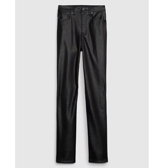 High Rise Vegan Leather Vintage Slim Pants - Picture 1 of 3